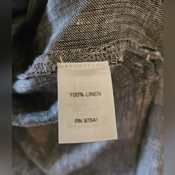 J Jill Love Linen Gray Long Sleeve Tunic Blouse Size L Petite - Picture 4 of 7